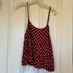 Red polka dot top